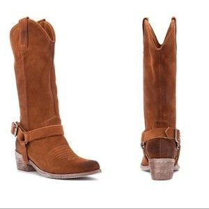 NEW Vintage Foundry Cowgirl Cowboy Western Suede Boot Tan Sz 8.5